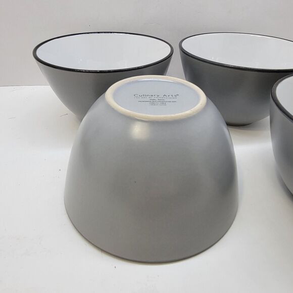Culinary Arts Matte Bands Nickel Gray 4 Cereal Bowls 5 3/4\